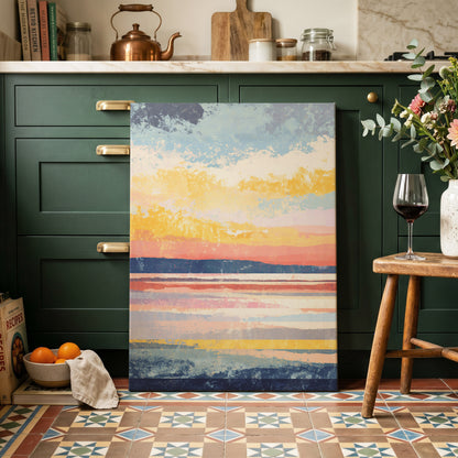 Coastal Colour Fields – canvas wall art in a styled interior, gallery view 1