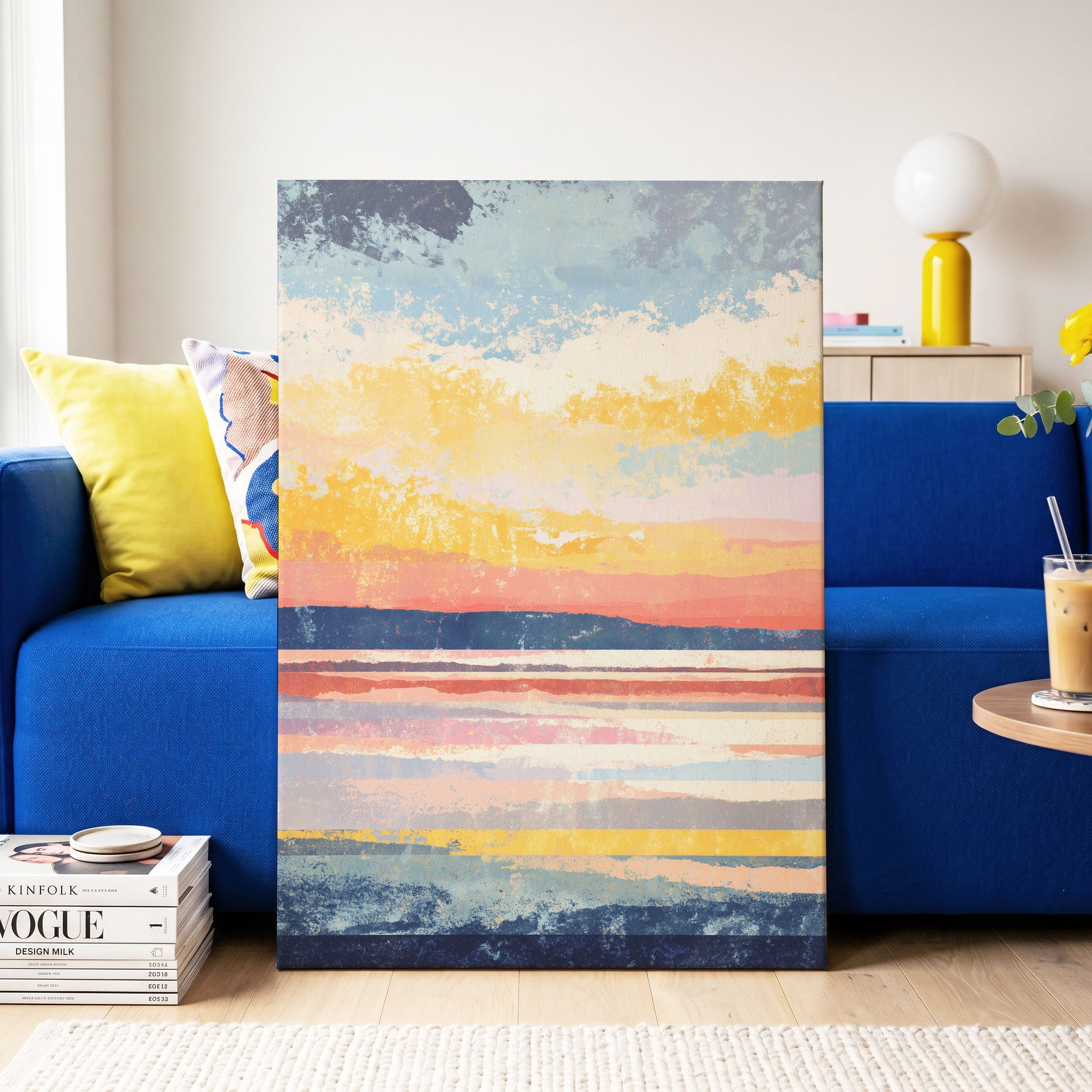 Coastal Colour Fields – canvas wall art in a styled interior, gallery view 2