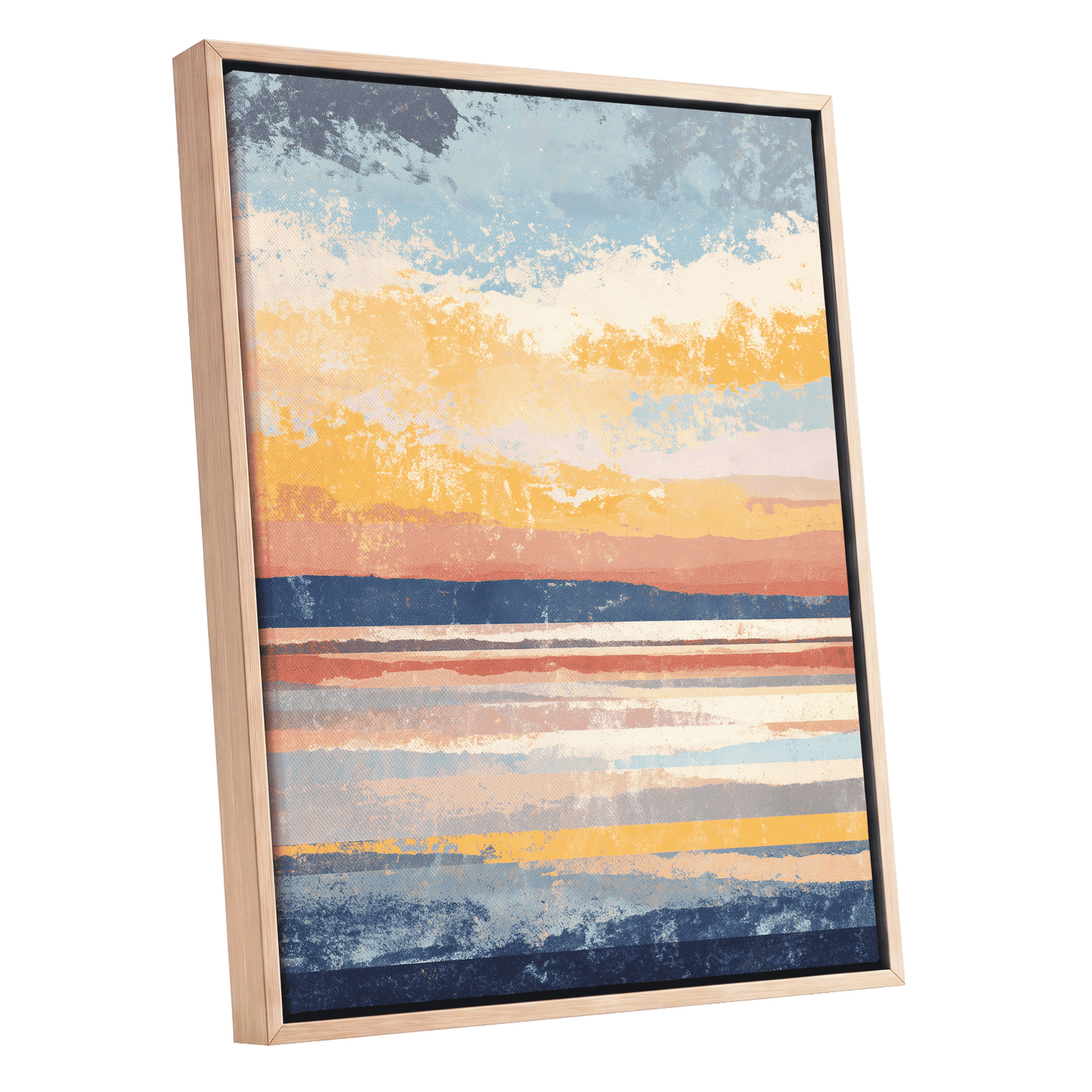 Coastal Colour Fields – oak framed canvas option