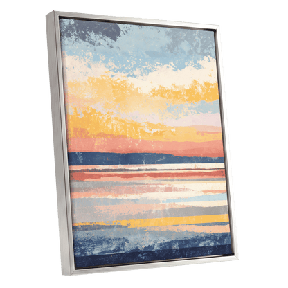 Coastal Colour Fields – silver framed canvas option