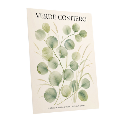 Coastal Green Study, green, beige nature wall art shown as a unframed poster wall art print