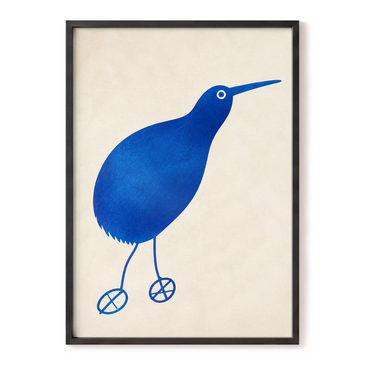 Cobalt Curiosity, blue, beige, white nature wall art, front artwork view