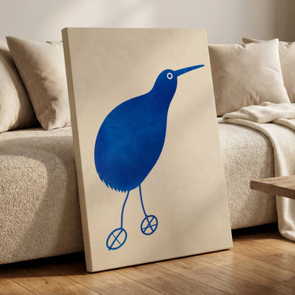 Cobalt Curiosity, blue, beige, white nature wall art displayed in a styled interior, gallery view 3