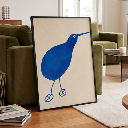 Cobalt Curiosity, blue, beige, white nature wall art displayed in a styled interior, gallery view 6