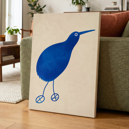 Cobalt Curiosity, blue, beige, white nature wall art displayed in a styled interior, gallery view 7