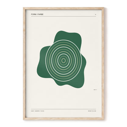 Concentric Verdure, green, beige abstract wall art, front artwork view