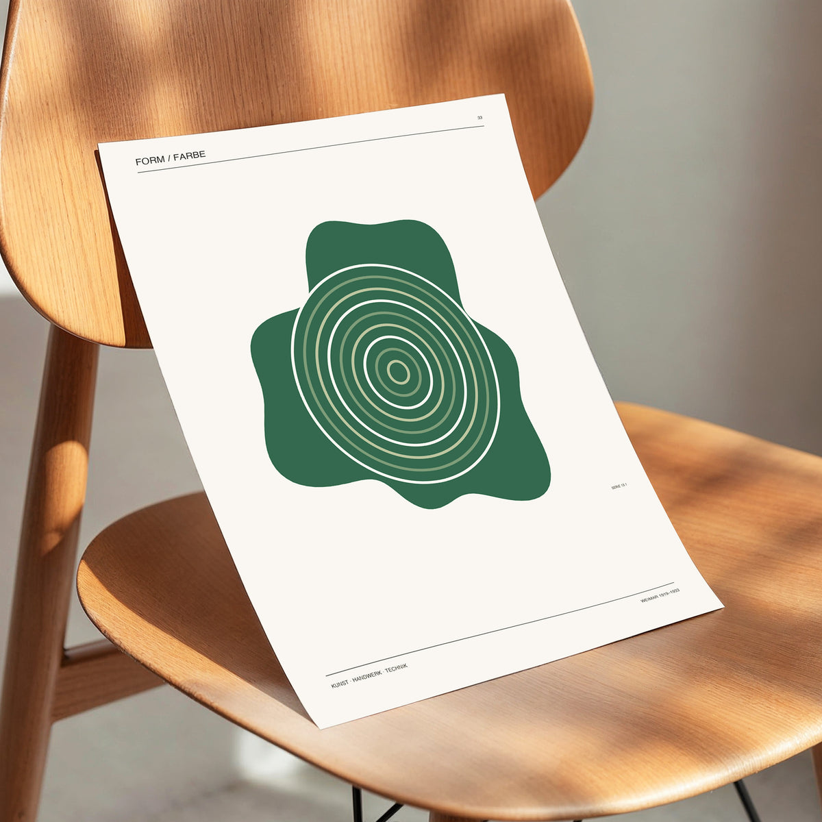Concentric Verdure, green, beige abstract wall art displayed in a styled interior, gallery view 4