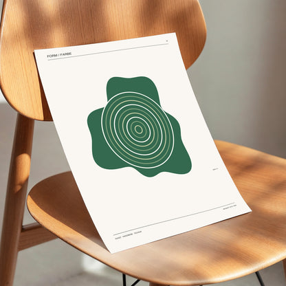Concentric Verdure, green, beige abstract wall art displayed in a styled interior, gallery view 4