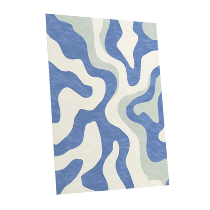 Contour Current, blue, white, green abstract wall art shown as a unframed poster wall art print