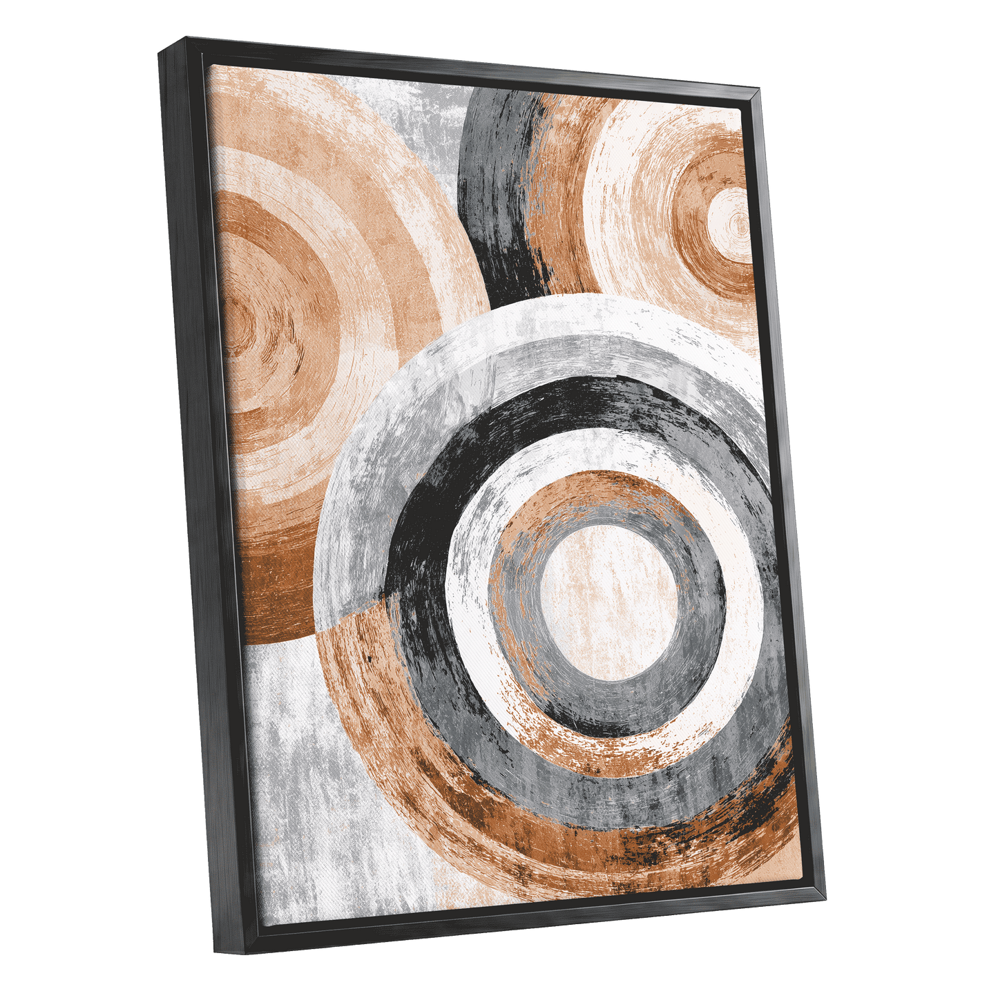Copper Orbit Rings – black framed canvas option