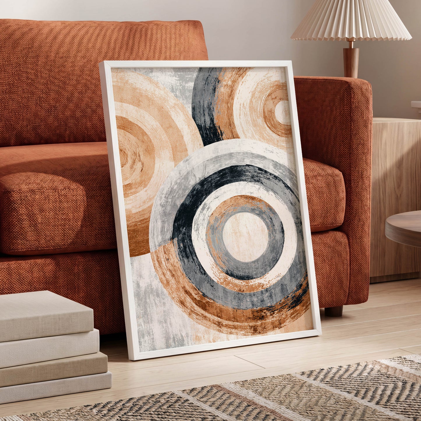 Copper Orbit Rings – wall art displayed in a styled interior, gallery view 6
