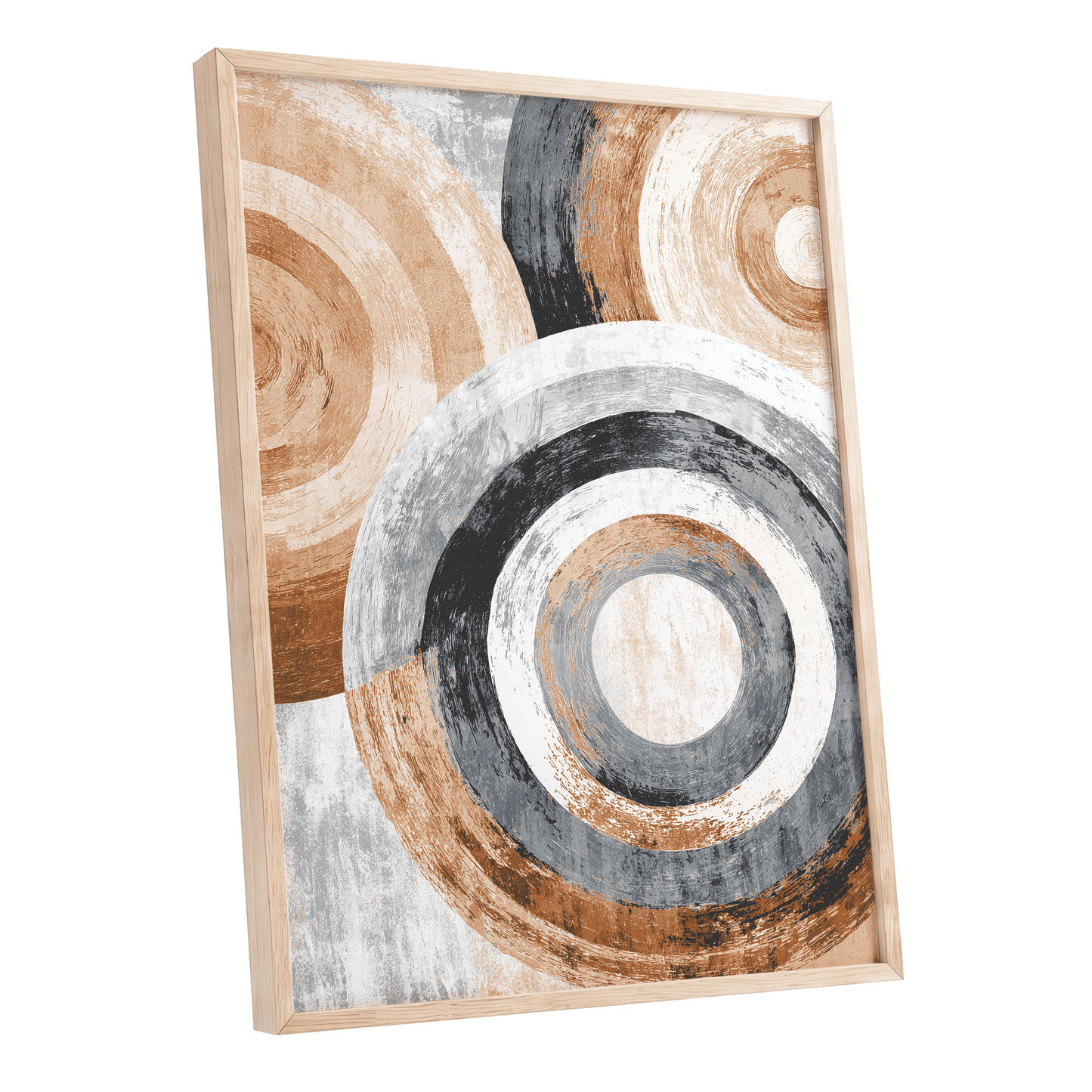 Copper Orbit Rings – oak framed poster option