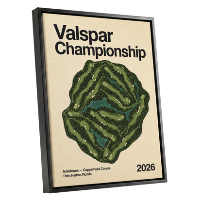 Copperhead Championship, green, beige, black nature wall art shown as a black framed canvas wall art