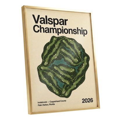 Copperhead Championship, green, beige, black nature wall art shown as a gold framed poster wall art print
