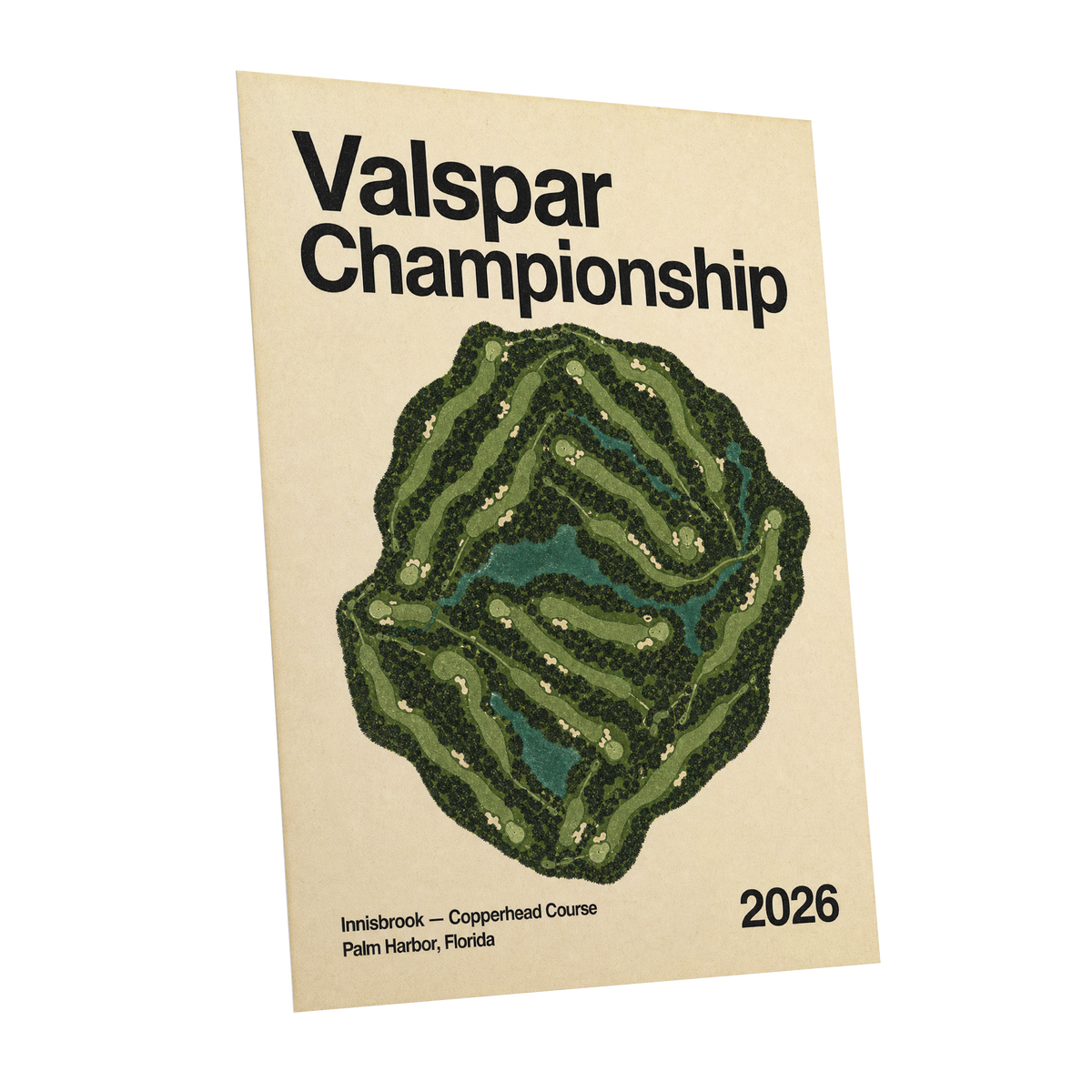 Copperhead Championship, green, beige, black nature wall art shown as a unframed poster wall art print