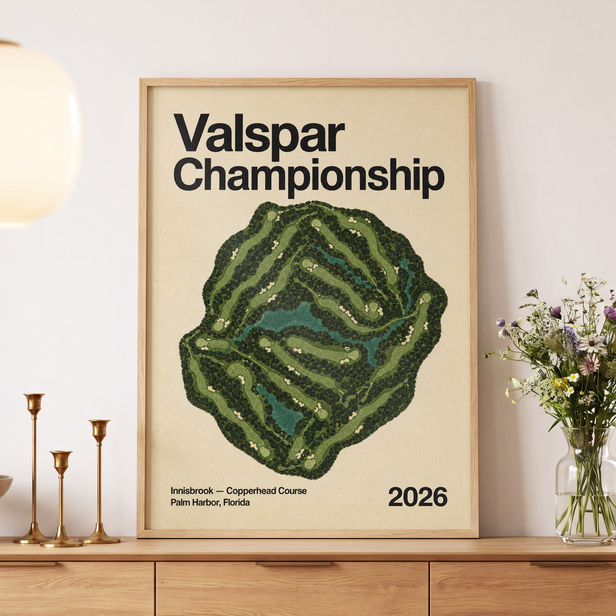 Copperhead Championship, green, beige, black nature wall art displayed in a styled interior, gallery view 5