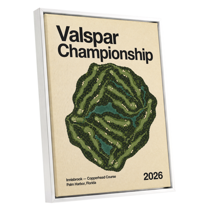 Copperhead Championship, green, beige, black nature wall art shown as a white framed canvas wall art