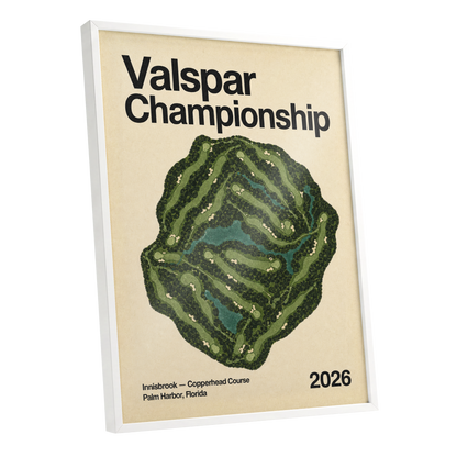 Copperhead Championship, green, beige, black nature wall art shown as a white framed poster wall art print