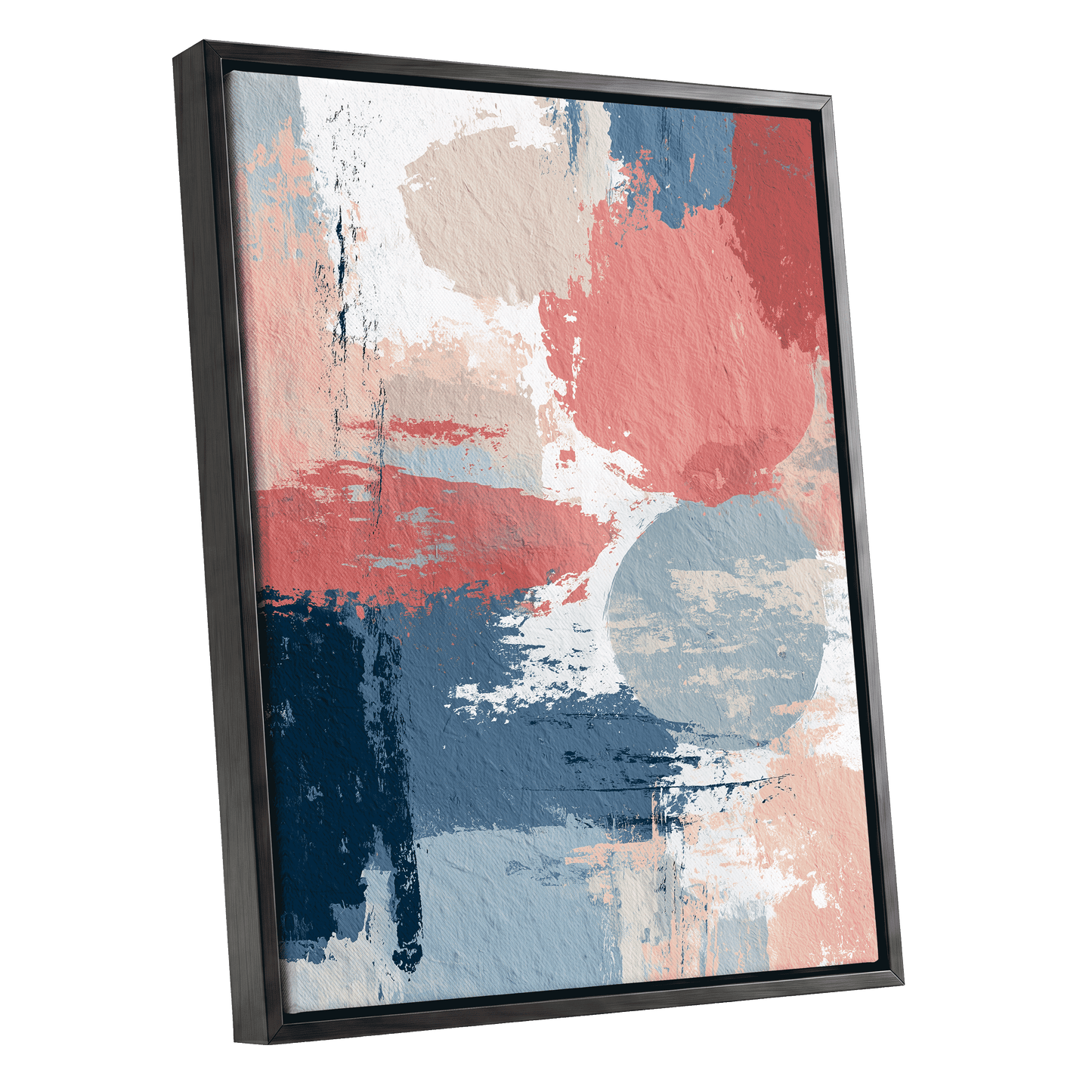 Coral Blue Interlude – black framed canvas option