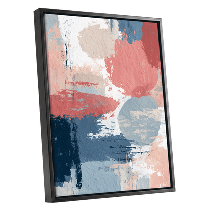 Coral Blue Interlude – black framed canvas option