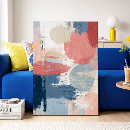 Coral Blue Interlude – canvas wall art in a styled interior, gallery view 2