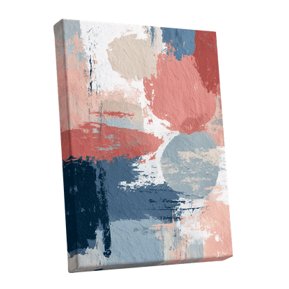Coral Blue Interlude – stretched canvas option
