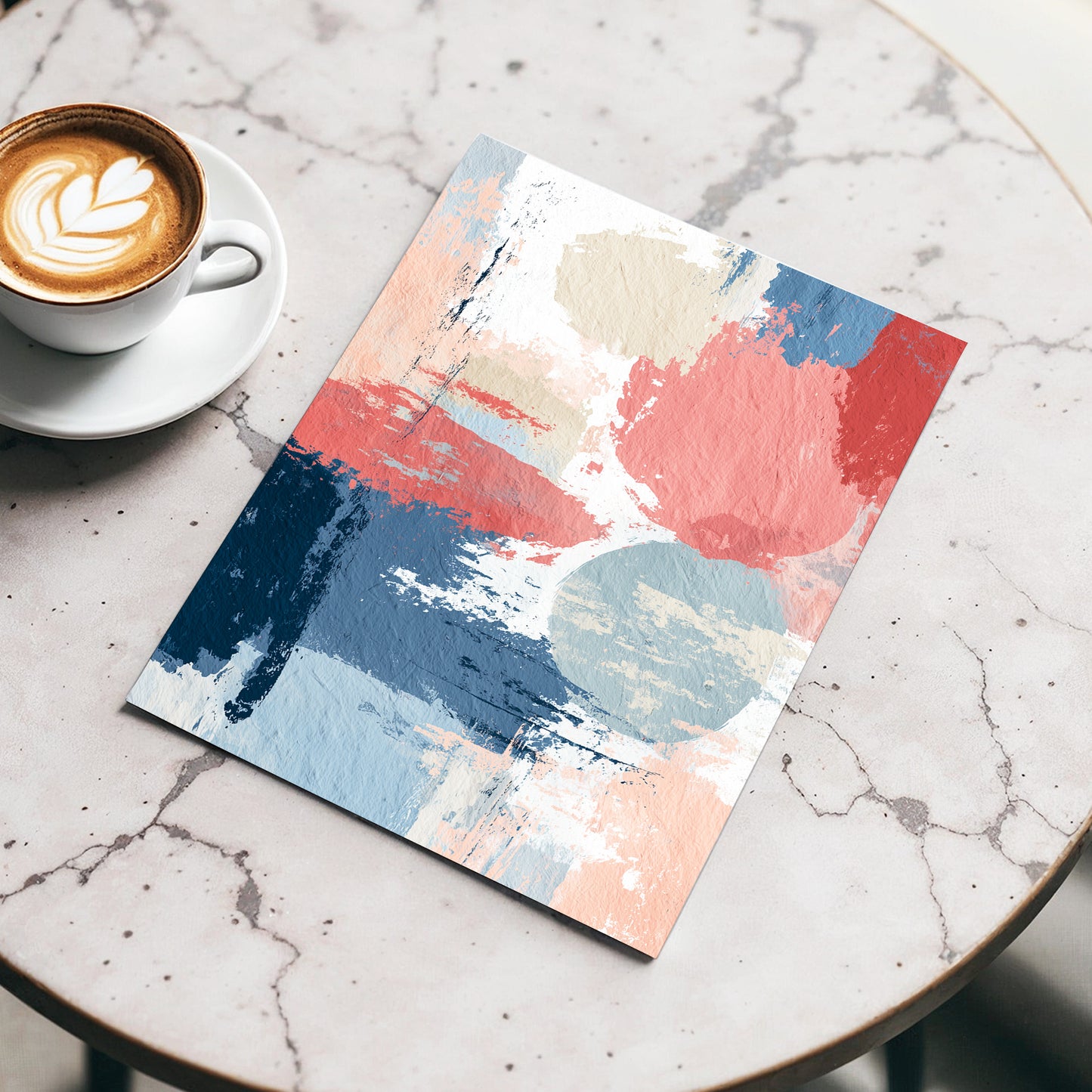 Coral Blue Interlude – wall art displayed in a styled interior, gallery view 3