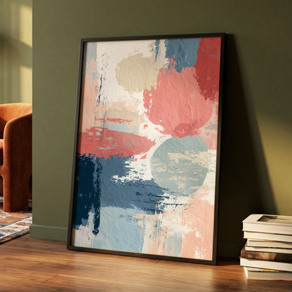 Coral Blue Interlude – wall art displayed in a styled interior, gallery view 4