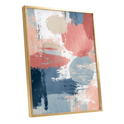 Coral Blue Interlude – gold framed poster option