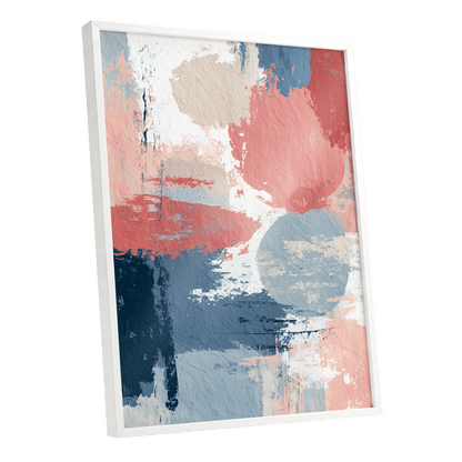 Coral Blue Interlude – white framed poster option