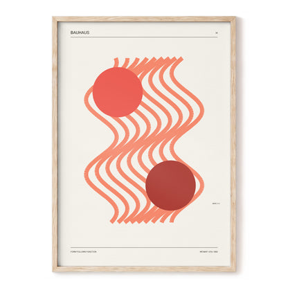 Coral Current No. 38, beige, orange, red abstract wall art, front artwork view