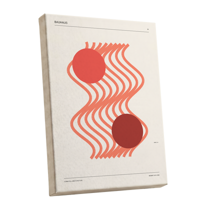 Coral Current No. 38, beige, orange, red abstract wall art shown as a stretched canvas wall art