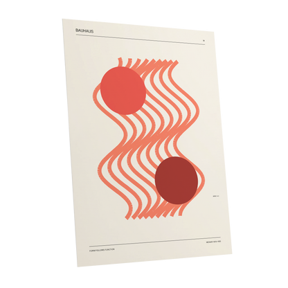 Coral Current No. 38, beige, orange, red abstract wall art shown as a unframed poster wall art print