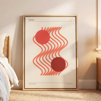 Coral Current No. 38, beige, orange, red abstract wall art displayed in a styled interior, gallery view 5