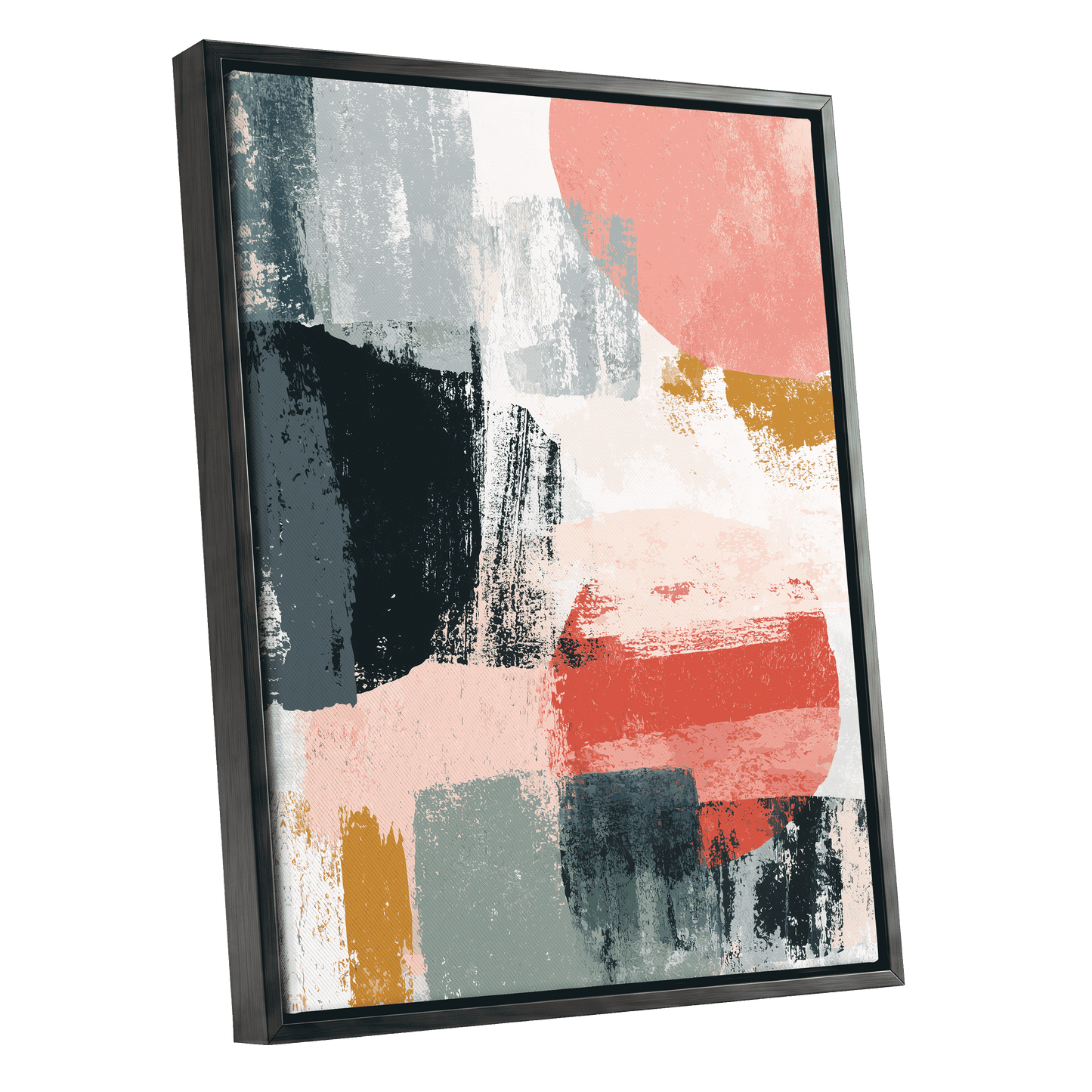 Coral Intervals – black framed canvas option