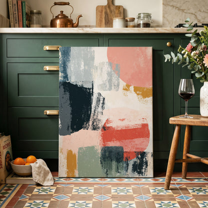Coral Intervals – canvas wall art in a styled interior, gallery view 2