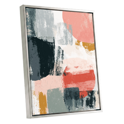 Coral Intervals – silver framed canvas option