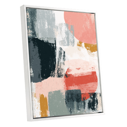 Coral Intervals – white framed canvas option