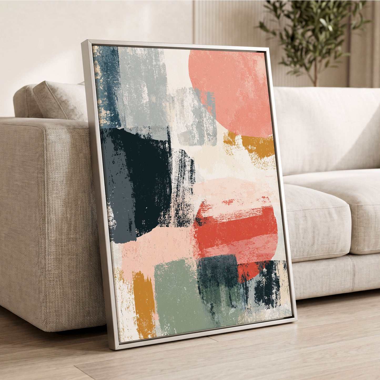 Coral Intervals – wall art displayed in a styled interior, gallery view 2