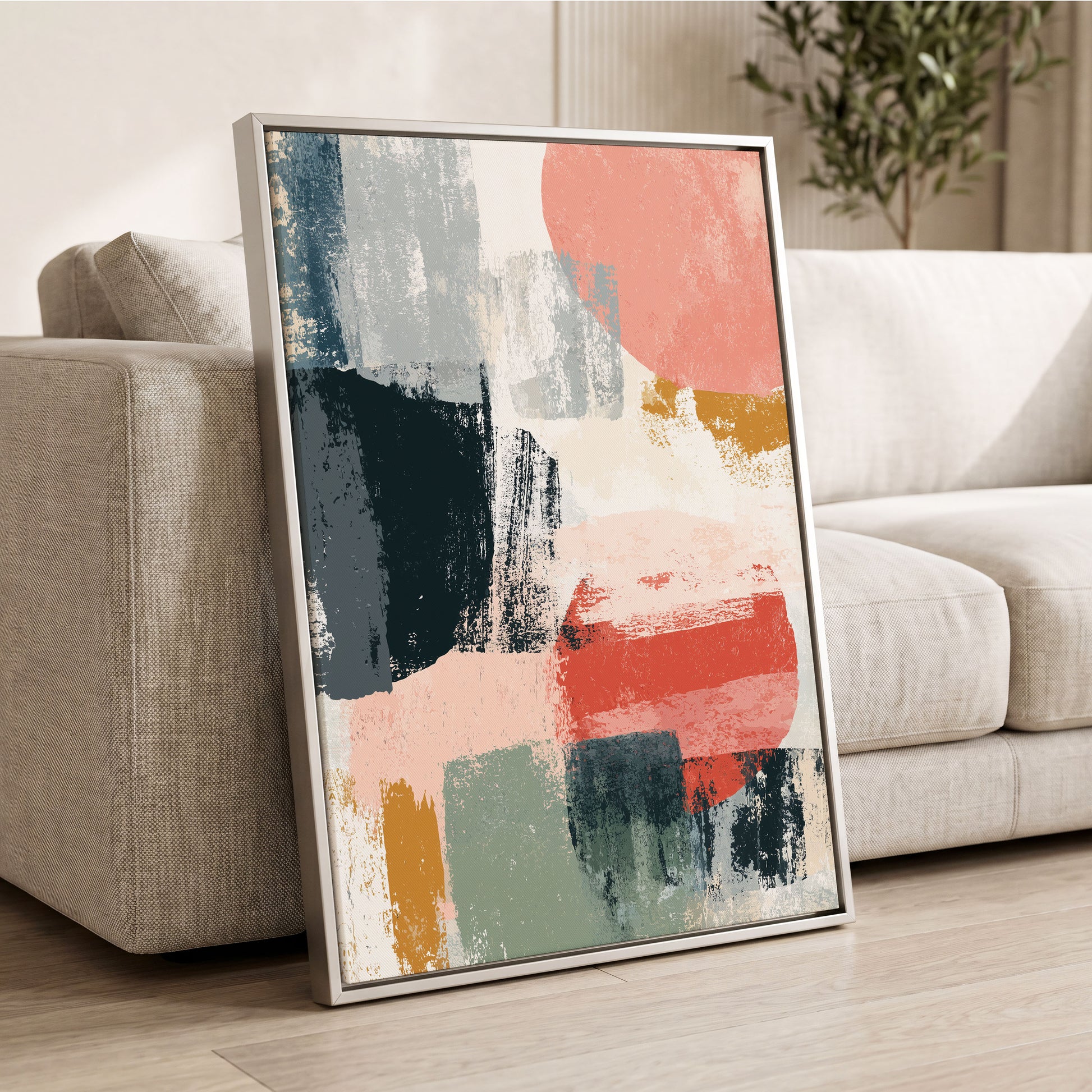 Coral Intervals – wall art displayed in a styled interior, gallery view 2