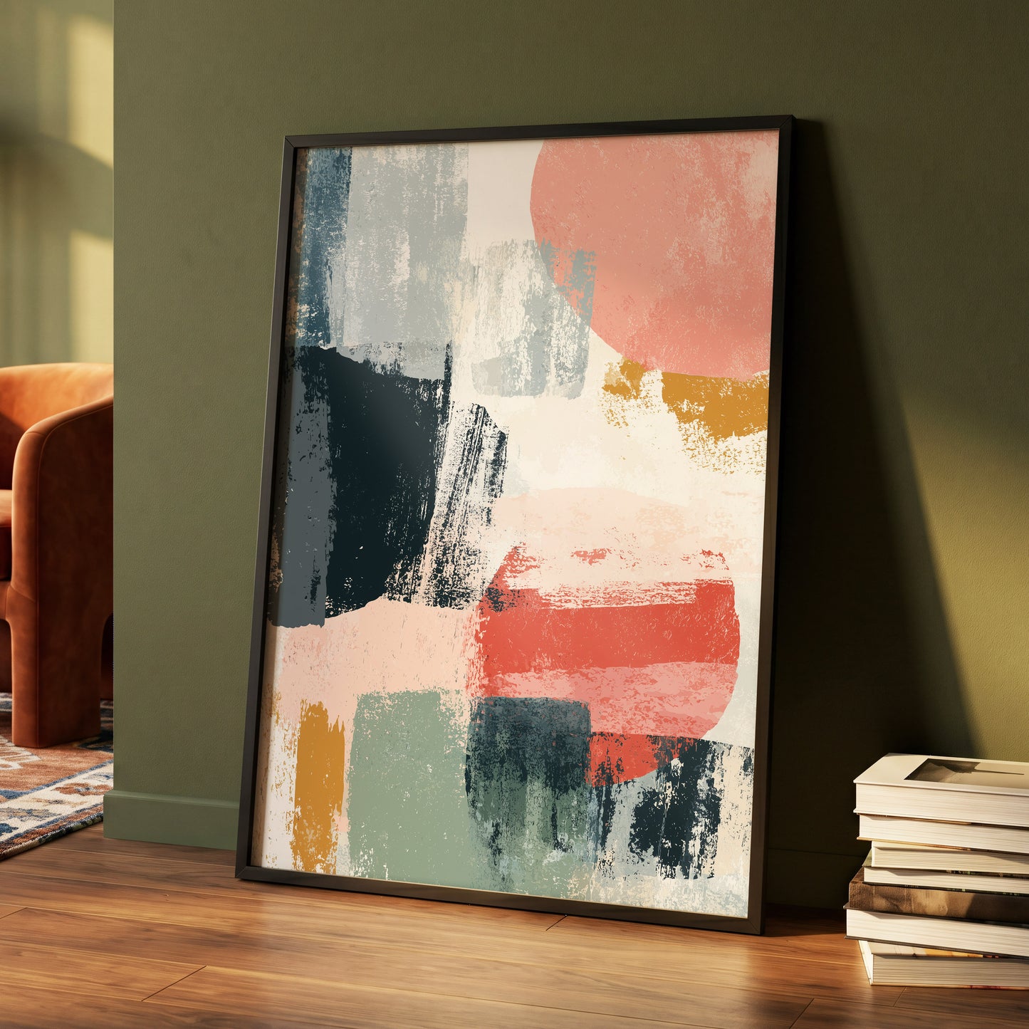 Coral Intervals – wall art displayed in a styled interior, gallery view 4