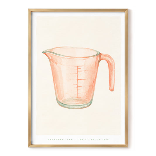 Coral Measure, pink, green, beige minimalist wall art, front artwork view