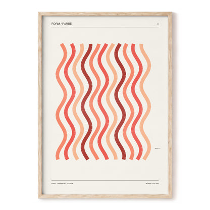 Coral Rhythm, beige, red, pink abstract wall art, front artwork view