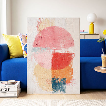 Coral Rhythm – canvas wall art in a styled interior, gallery view 2