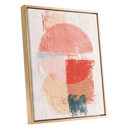 Coral Rhythm – gold framed canvas option