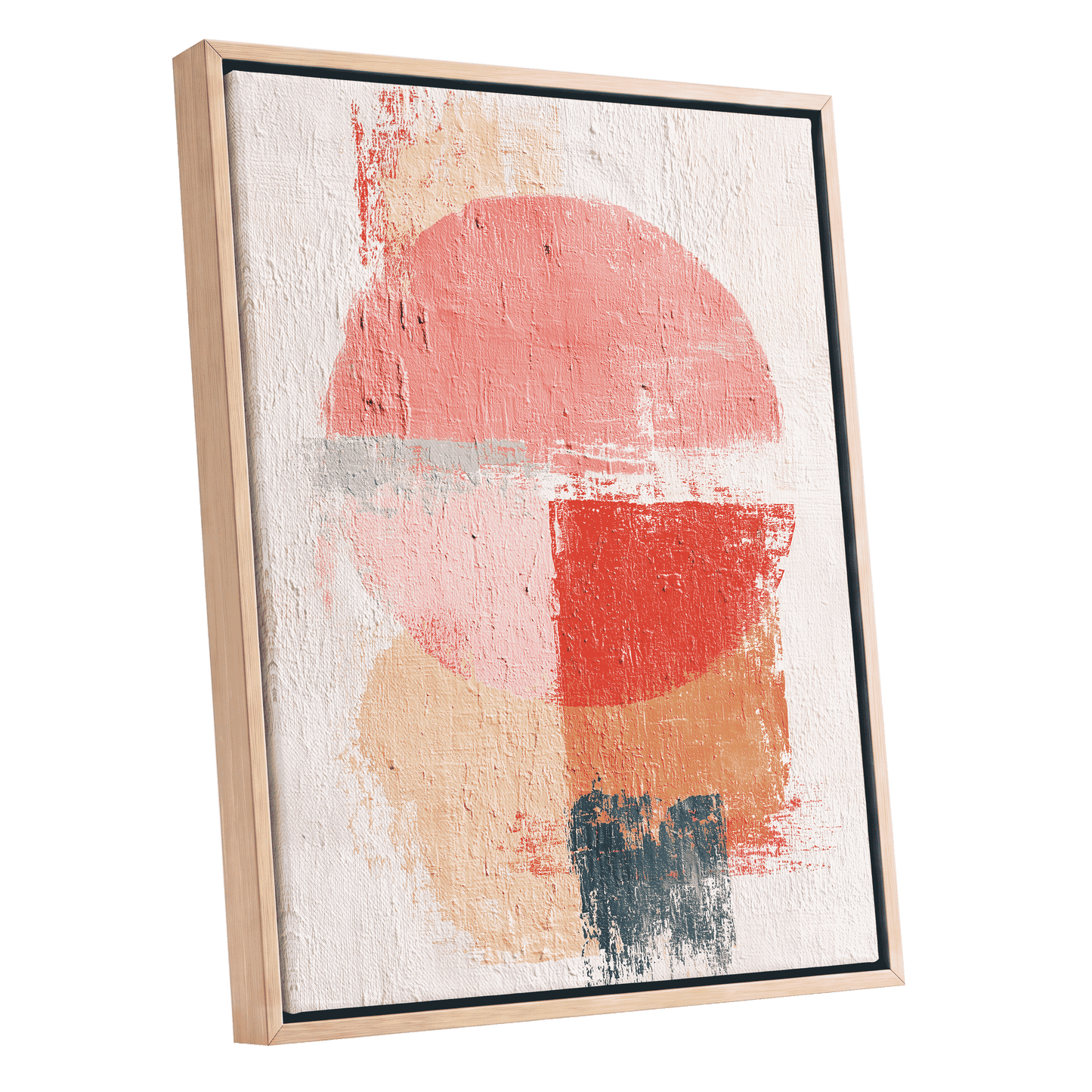 Coral Rhythm – oak framed canvas option