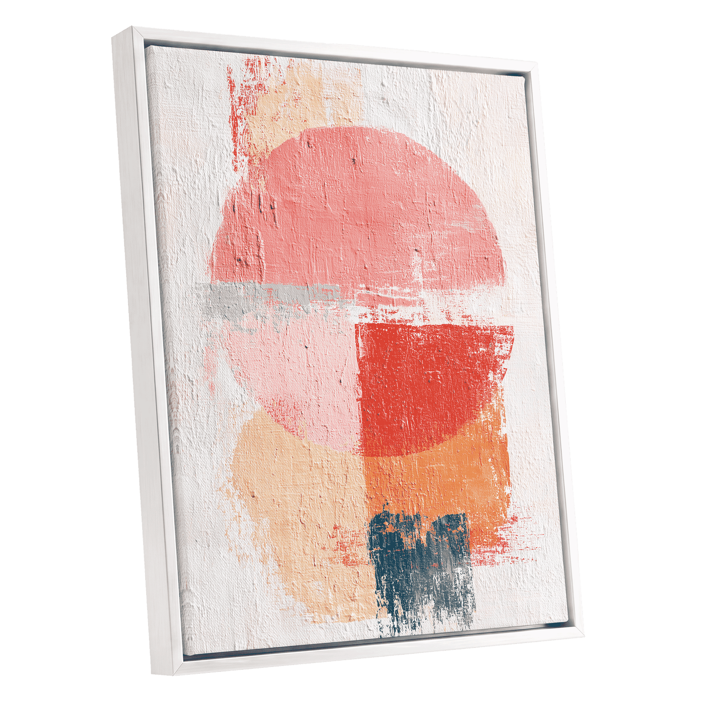 Coral Rhythm – white framed canvas option