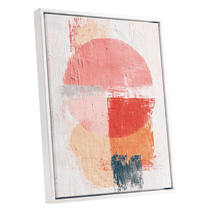 Coral Rhythm – white framed canvas option