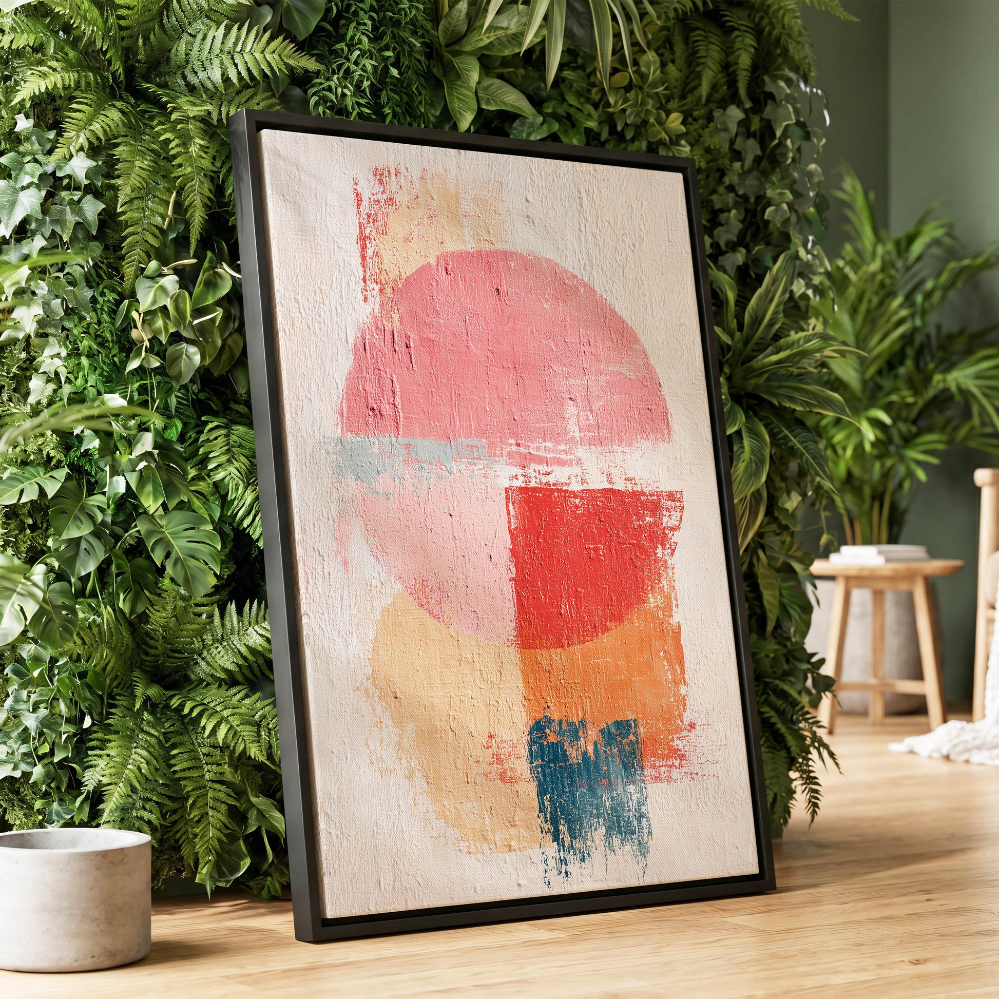 Coral Rhythm – wall art displayed in a styled interior, gallery view 1