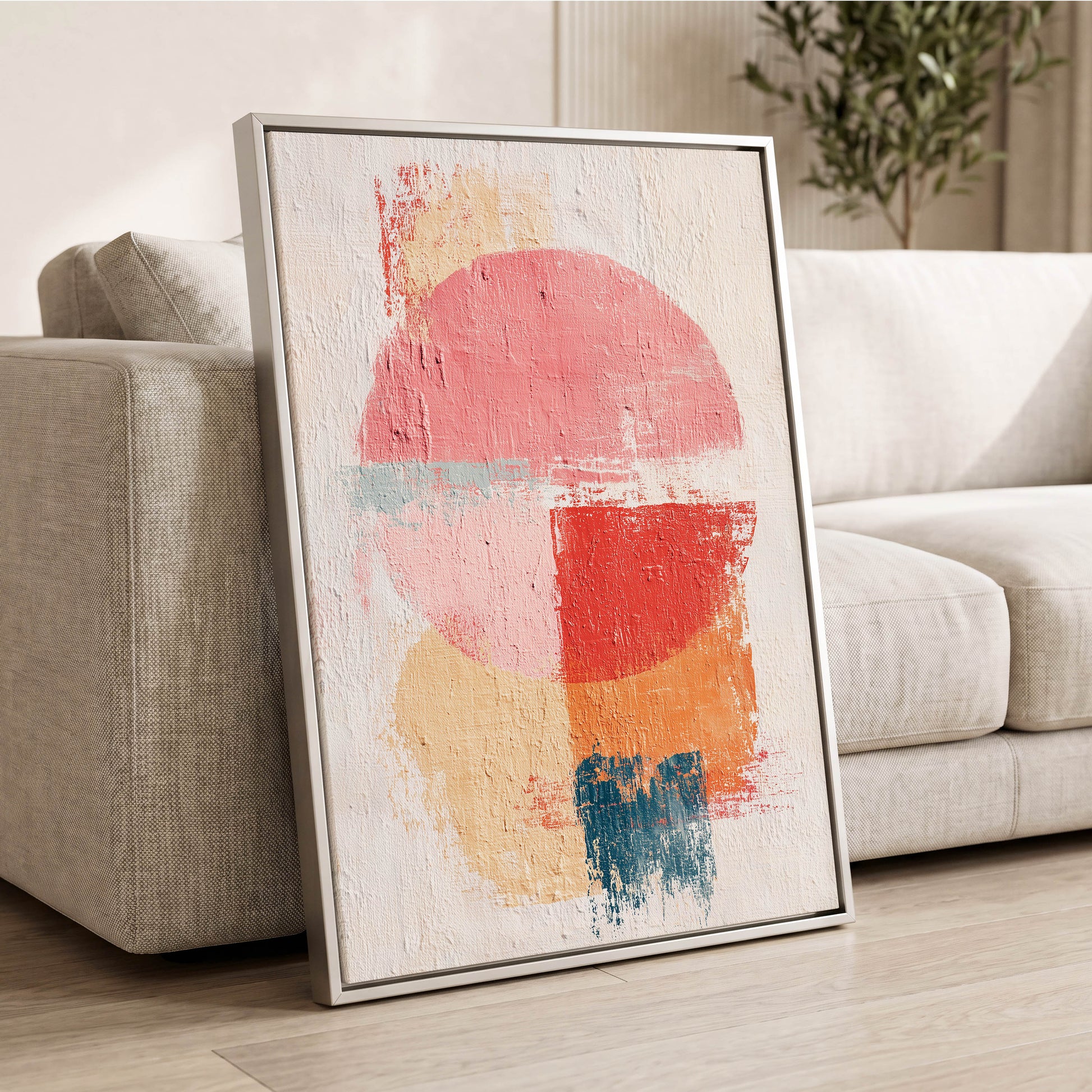 Coral Rhythm – wall art displayed in a styled interior, gallery view 2